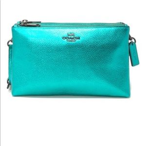 Coach Metallic Sea Green Lyla Leather Crossbody